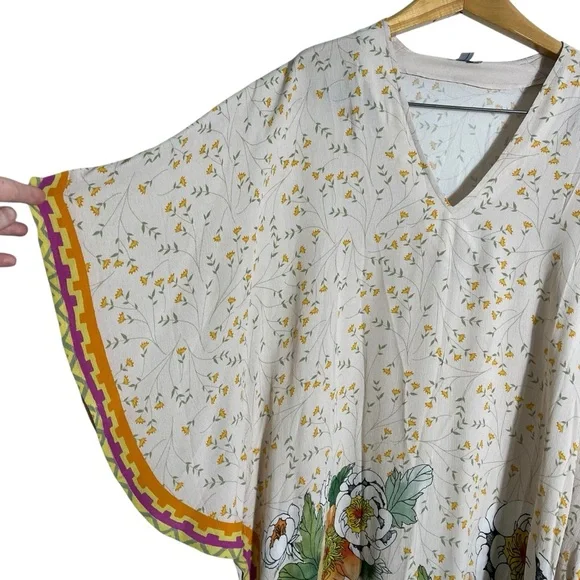 BL^NK LONDON x ANTHROPOLOGIE Floral Tunic Coverup Kaftan - Picture 4 of 10